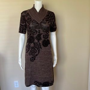 Unique ETRO botanic paisley knitted wool dress. Size 44.